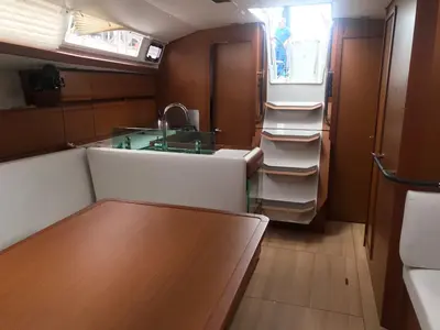 Salon of Jeanneau Sun Odyssey 419, a sailboat at es Jonquet, Spain