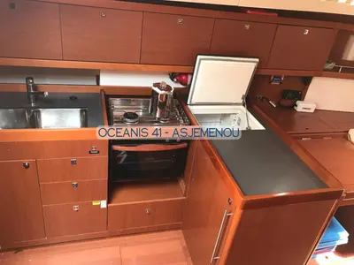 Galley of Comfort, a Beneteau Oceanis 41 sailboat at Kontokali, Greece