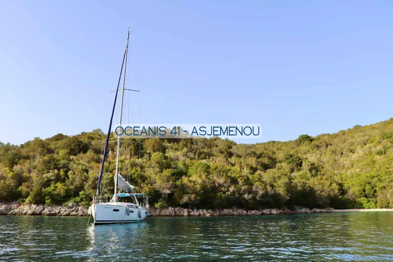 Exterior view of Comfort, a Beneteau Oceanis 41 sailboat at Kontokali, Greece