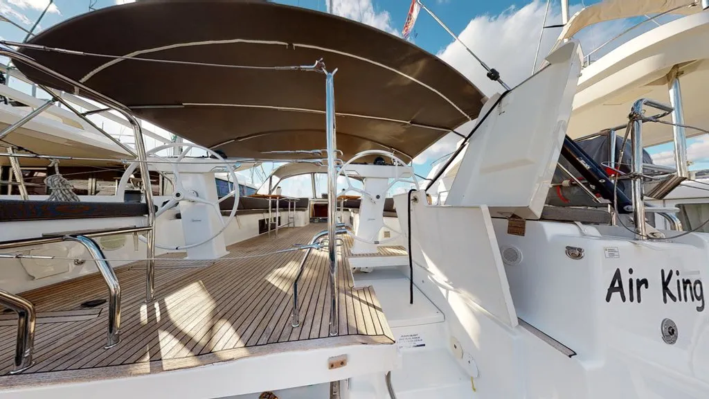 Deck of Air King, a Hanse 548 - 5 + 1 cab. sailboat at Trogir, Croatia