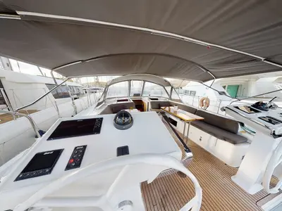 Cockpit of Air King, a Hanse 548 - 5 + 1 cab. sailboat at Trogir, Croatia