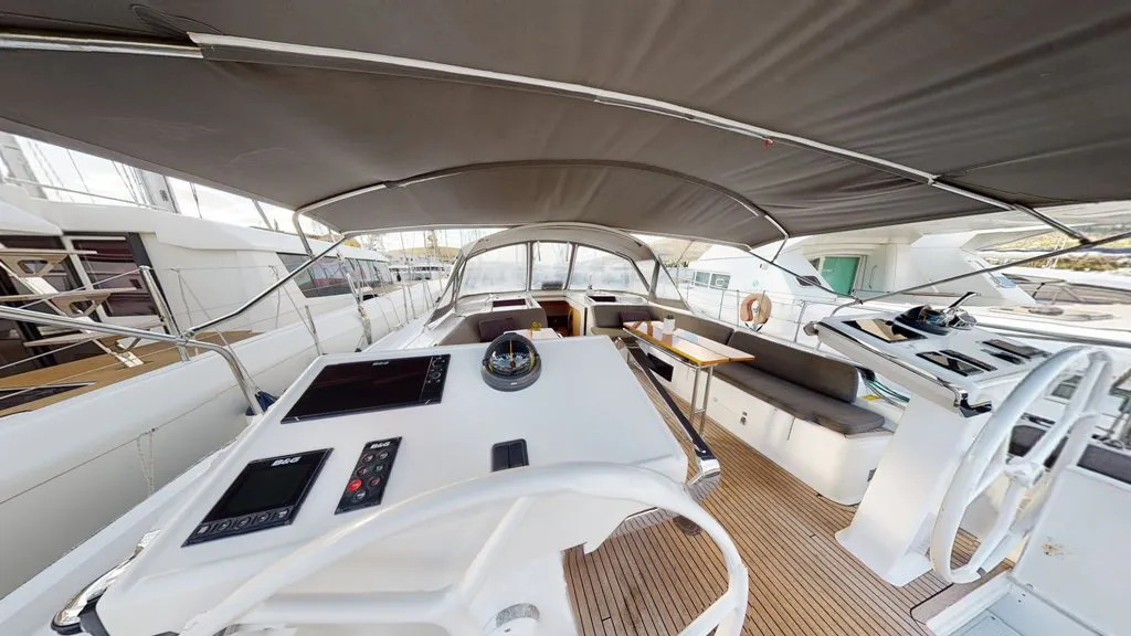 Cockpit of Air King, a Hanse 548 - 5 + 1 cab. sailboat at Trogir, Croatia