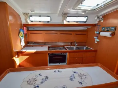 Galley of Filyos, a Beneteau Cyclades 50.5 sailboat at Marmaris, Turkey