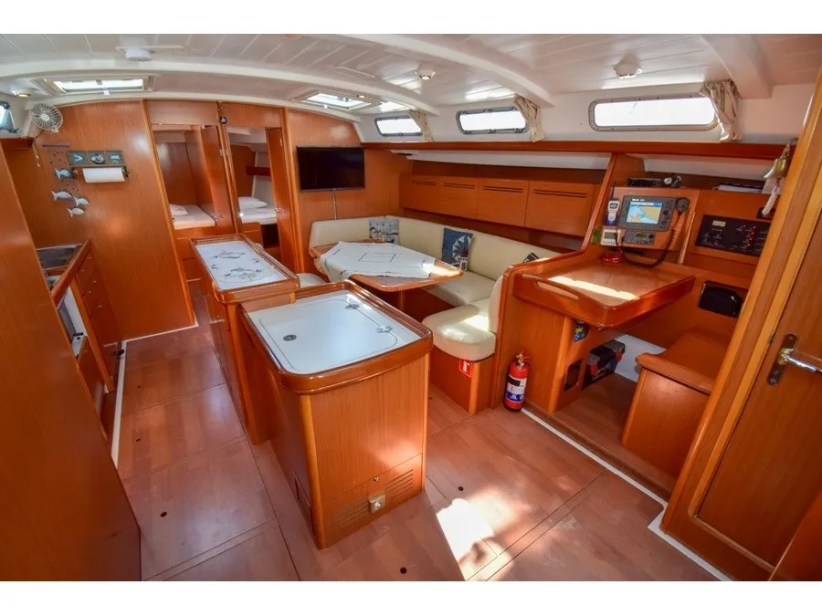 Salon of Filyos, a Beneteau Cyclades 50.5 sailboat at Marmaris, Turkey