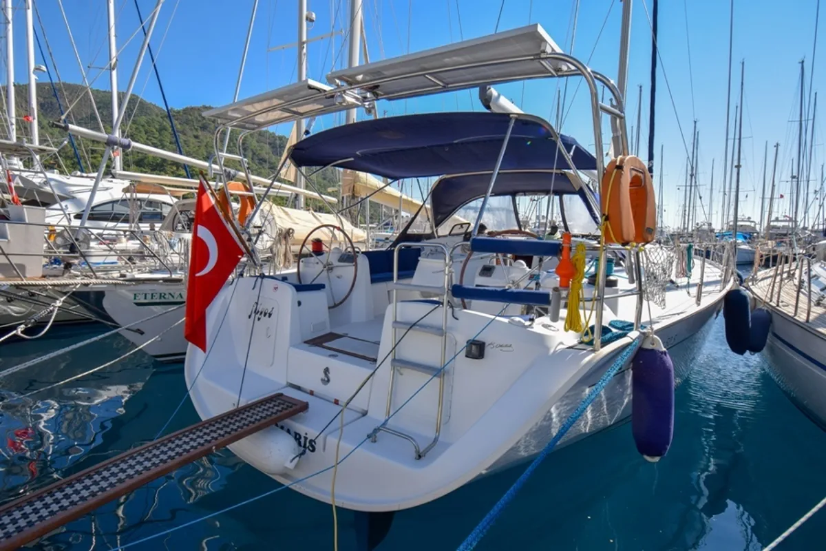 Exterior view of Filyos, a Beneteau Cyclades 50.5 sailboat at Marmaris, Turkey