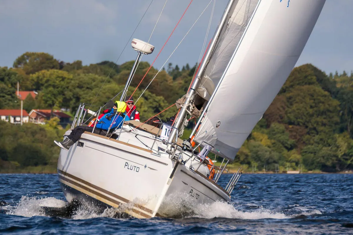 Salon of Pluto, a Jeanneau Sun Odyssey 379 sailboat at Flensburg, Germany