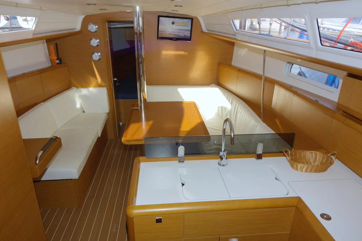 Head on Pluto, a Jeanneau Sun Odyssey 379 sailboat at Flensburg, Germany