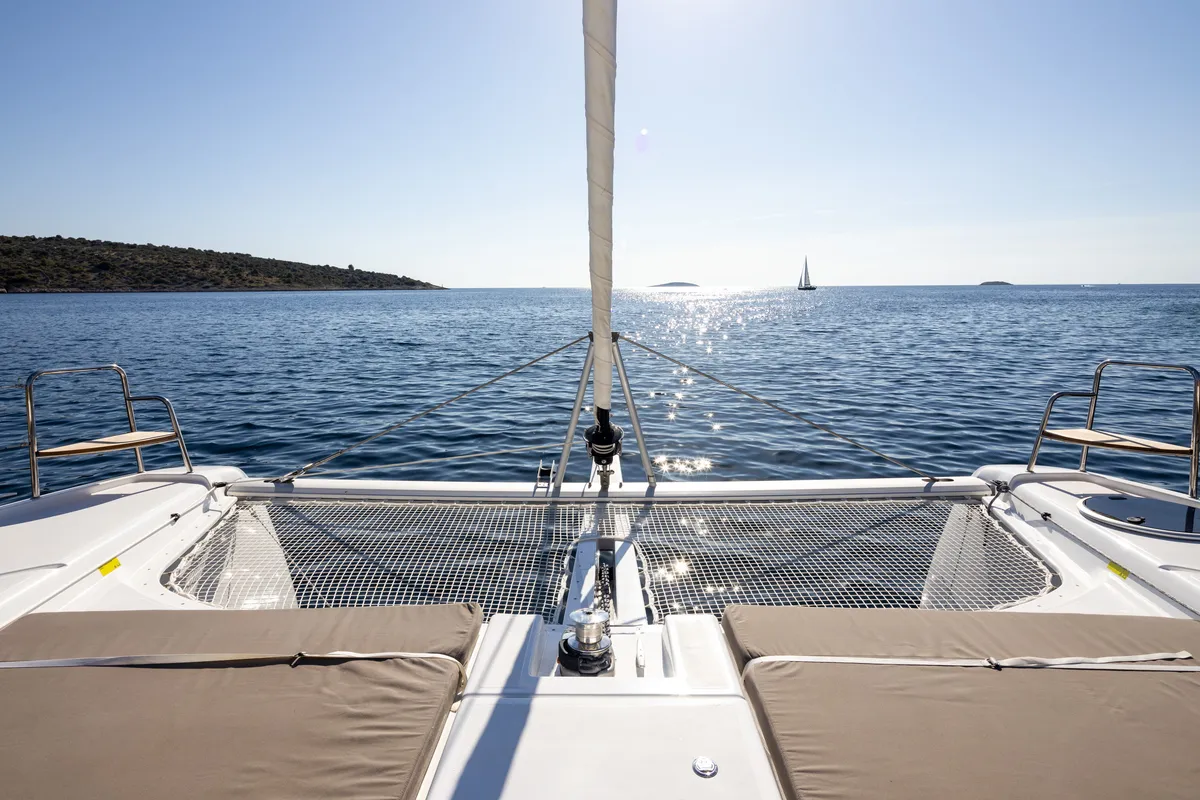 Deck of Clo, a Dufour 48 Catamaran catamaran at Primošten, Croatia