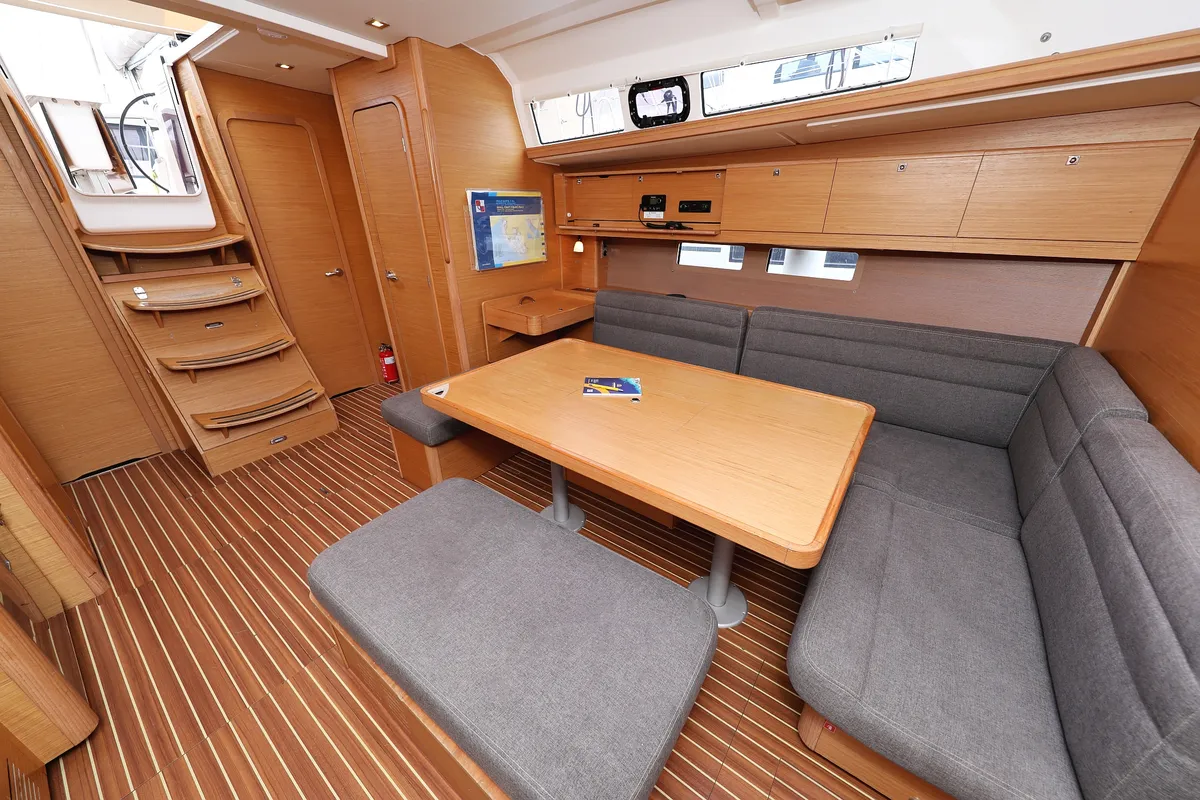 Salon of Horido, a Dufour 460 GL sailboat at Grad Trogir, Croatia