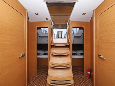 Cabin on Horido, a Dufour 460 GL sailboat at Grad Trogir, Croatia