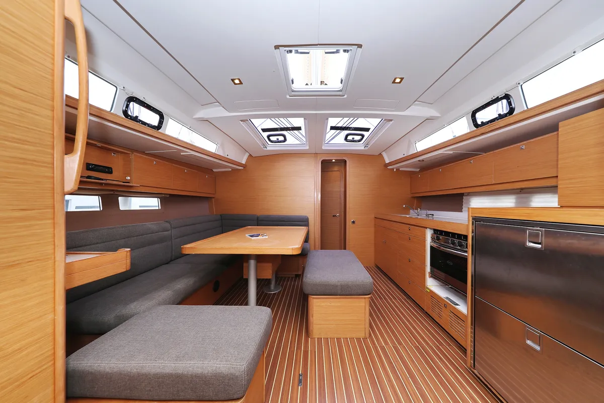 Salon of Horido, a Dufour 460 GL sailboat at Grad Trogir, Croatia