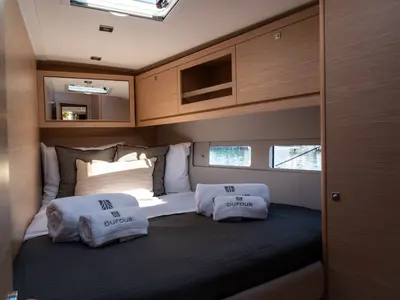 Cabin on Ionian Blue, a Dufour 530 sailboat at Preveza, Greece