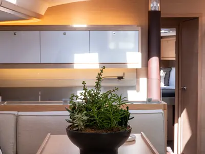 Galley of Ionian Blue, a Dufour 530 sailboat at Preveza, Greece
