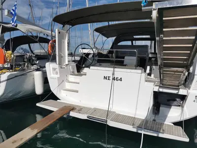 Deck of Aruba, a Dufour 470 sailboat at Athens, Greece