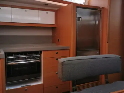 Galley of Aruba, a Dufour 470 sailboat at Athens, Greece
