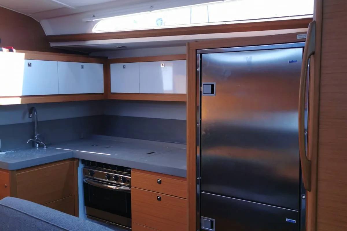 Galley of Aruba, a Dufour 470 sailboat at Athens, Greece
