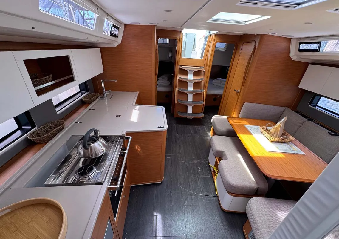Galley of Aventura, a Dufour 41 sailboat at Grad Trogir, Croatia