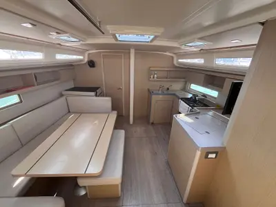 Salon of Les Gones, a Beneteau Oceanis 40.1 sailboat at Hyères, France