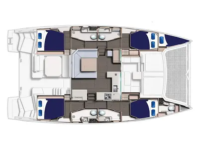 Exterior view of Moorings 4500L Exclusive, a Leopard 45 catamaran at Procida, Italy