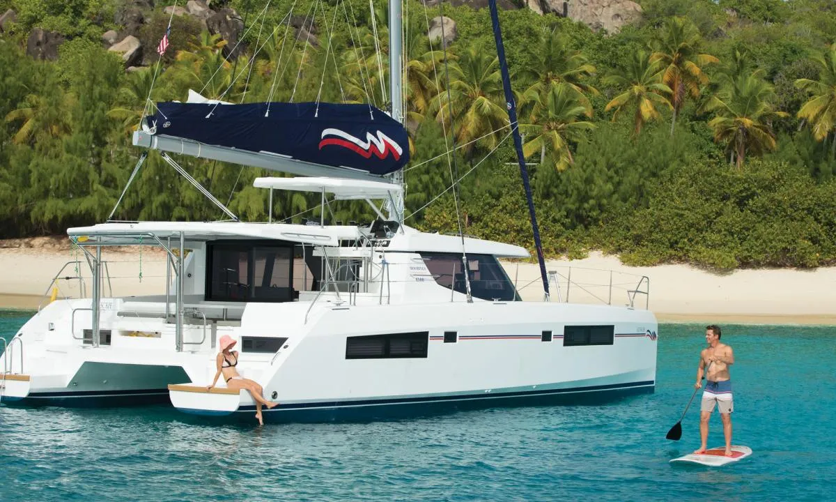 Exterior view of Moorings 4500L Exclusive, a Leopard 45 catamaran at Procida, Italy