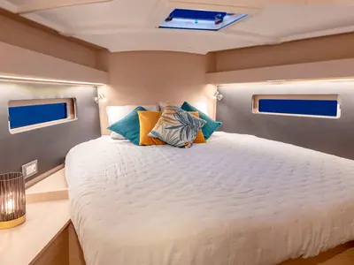 Cabin on Oceanis 40.1 Club, a Beneteau Oceanis 40.1 sailboat at Procida, Italy