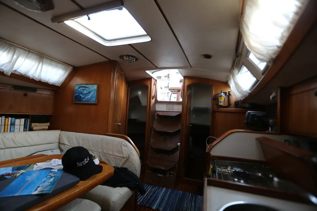 Salon of Sophia, a Jeanneau Sun Odyssey 33 sailboat at Volos Municipality, Greece