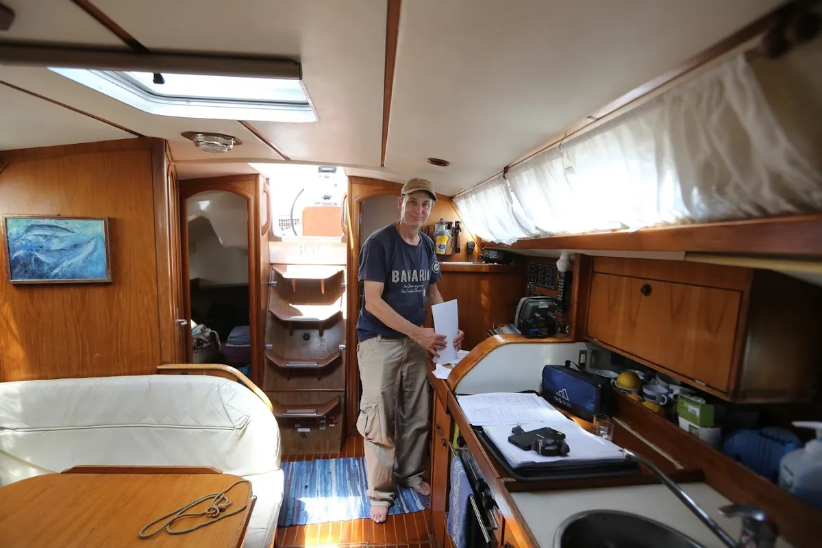 Salon of Sophia, a Jeanneau Sun Odyssey 33 sailboat at Volos Municipality, Greece