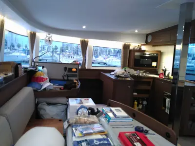 Salon of Sol, a Lagoon 42 catamaran at Alameda, United States