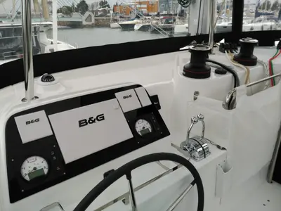 Cockpit of Sol, a Lagoon 42 catamaran at Alameda, United States