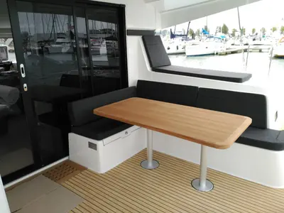 Deck of Sol, a Lagoon 42 catamaran at Alameda, United States