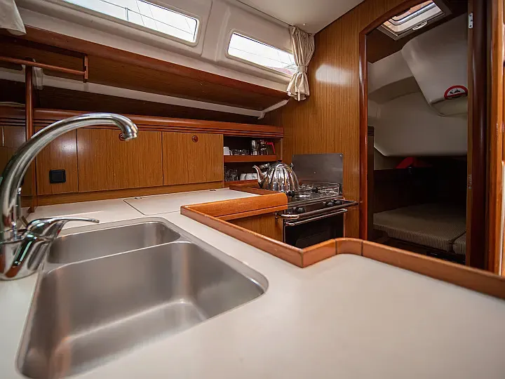 Galley of Mila, a Jeanneau Sun Odyssey 42 i sailboat at Volos, Greece