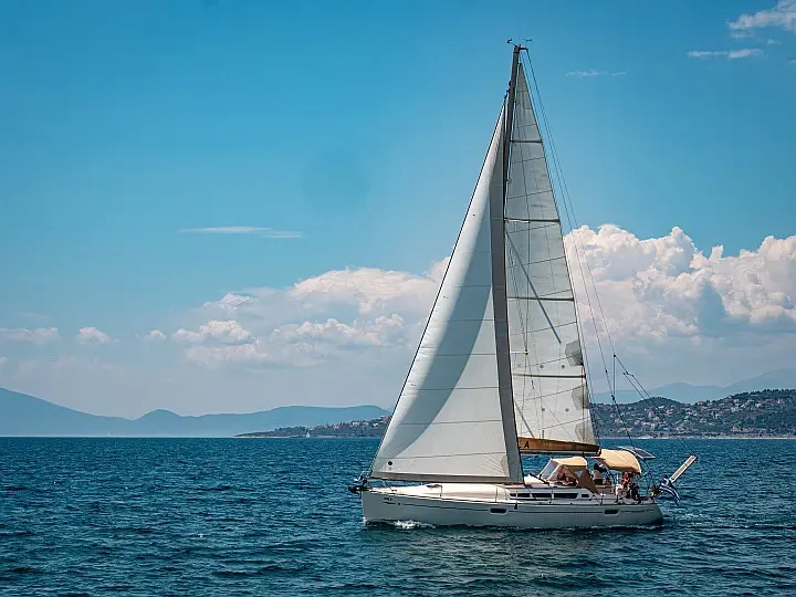 Exterior view of Mila, a Jeanneau Sun Odyssey 42 i sailboat at Volos, Greece