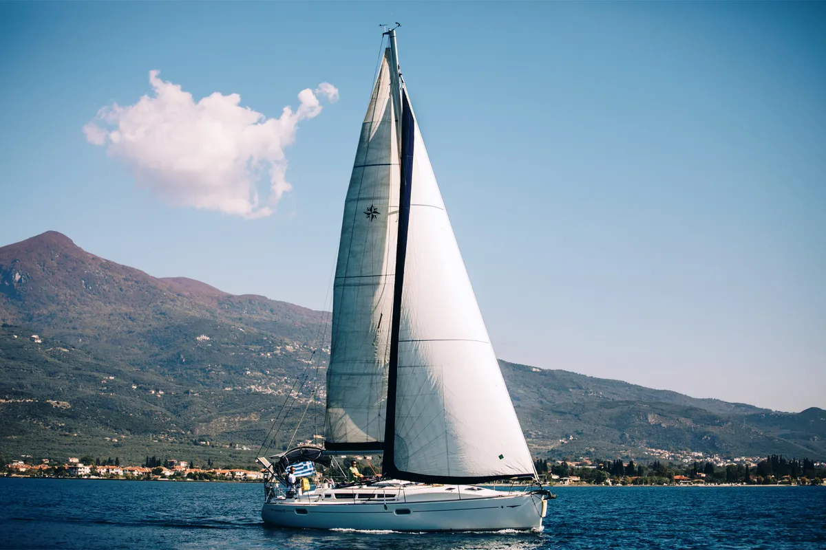 Exterior view of Mila, a Jeanneau Sun Odyssey 42 i sailboat at Volos, Greece