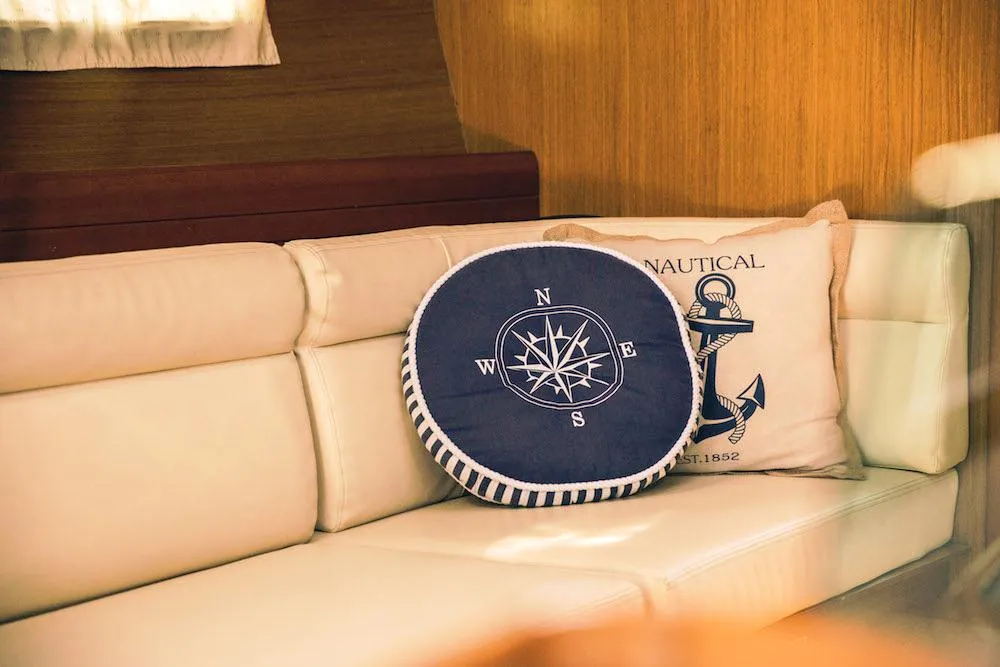 Salon of Mila, a Jeanneau Sun Odyssey 42 i sailboat at Volos, Greece