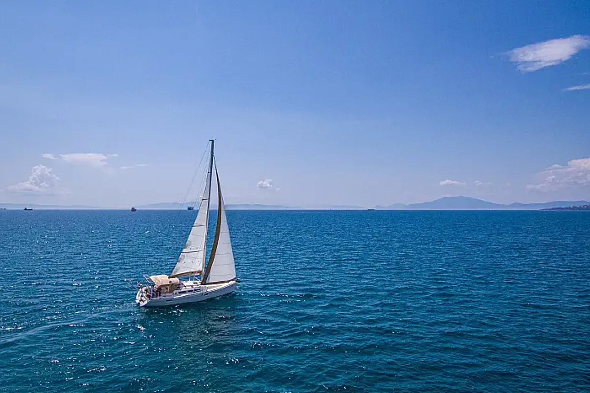 Exterior view of Mila, a Jeanneau Sun Odyssey 42 i sailboat at Volos, Greece