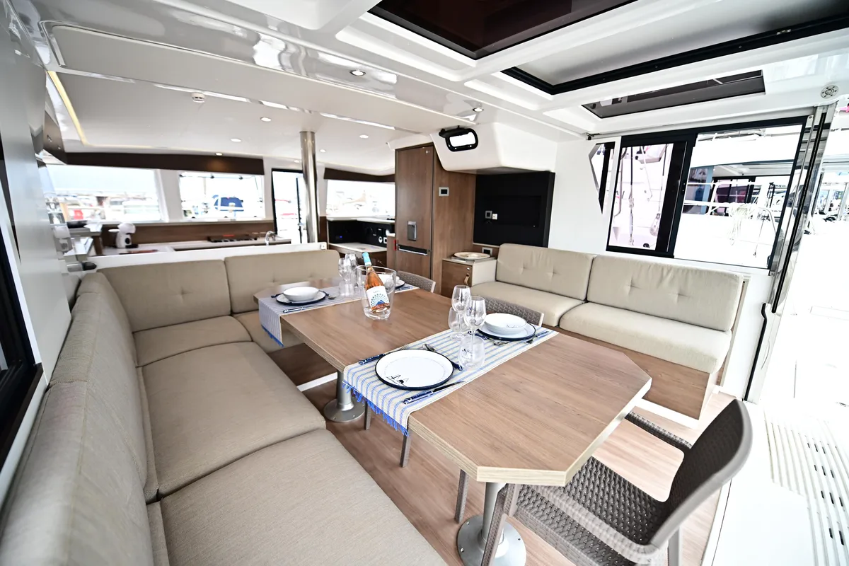 Cabin on Blitz, a Bali 4.2 catamaran at Tonnarella, Italy