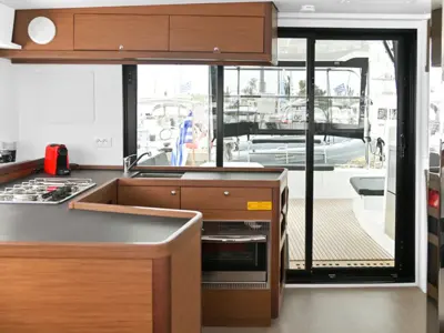 Galley of N. M, a Lagoon 42 catamaran at Athens, Greece