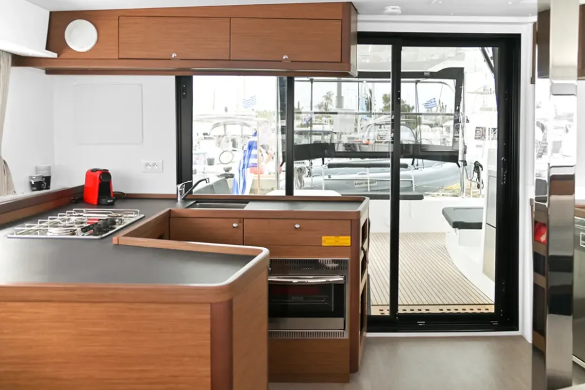 Galley of N. M, a Lagoon 42 catamaran at Athens, Greece