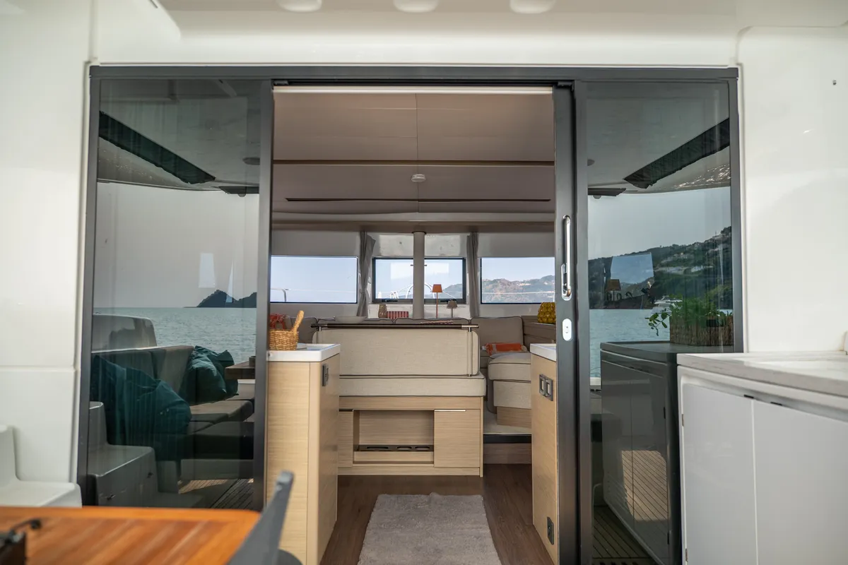 Salon of Sailuxe - Clementina, a Lagoon 51 catamaran at Salerno, Italy