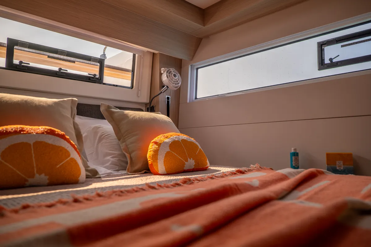 Cabin on Sailuxe - Clementina, a Lagoon 51 catamaran at Salerno, Italy
