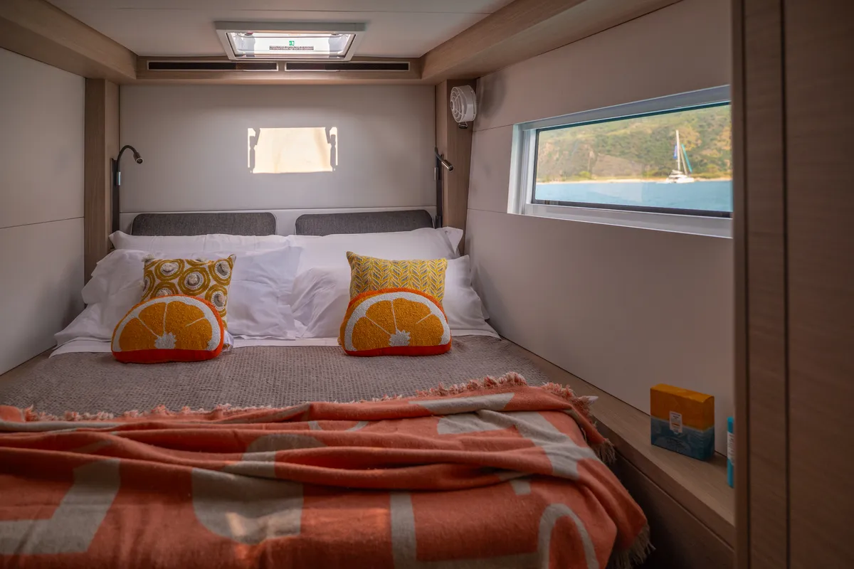 Cabin on Sailuxe - Clementina, a Lagoon 51 catamaran at Salerno, Italy
