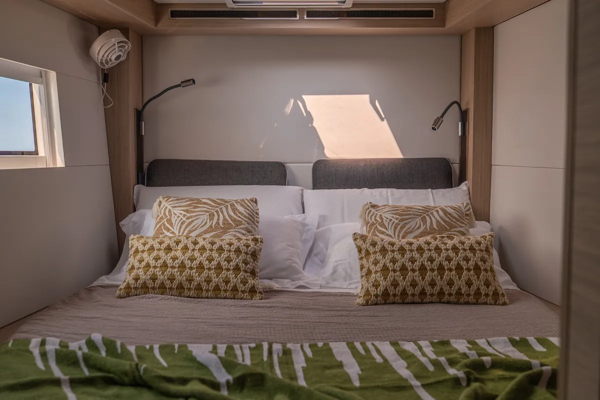 Cabin on Sailuxe - Clementina, a Lagoon 51 catamaran at Salerno, Italy