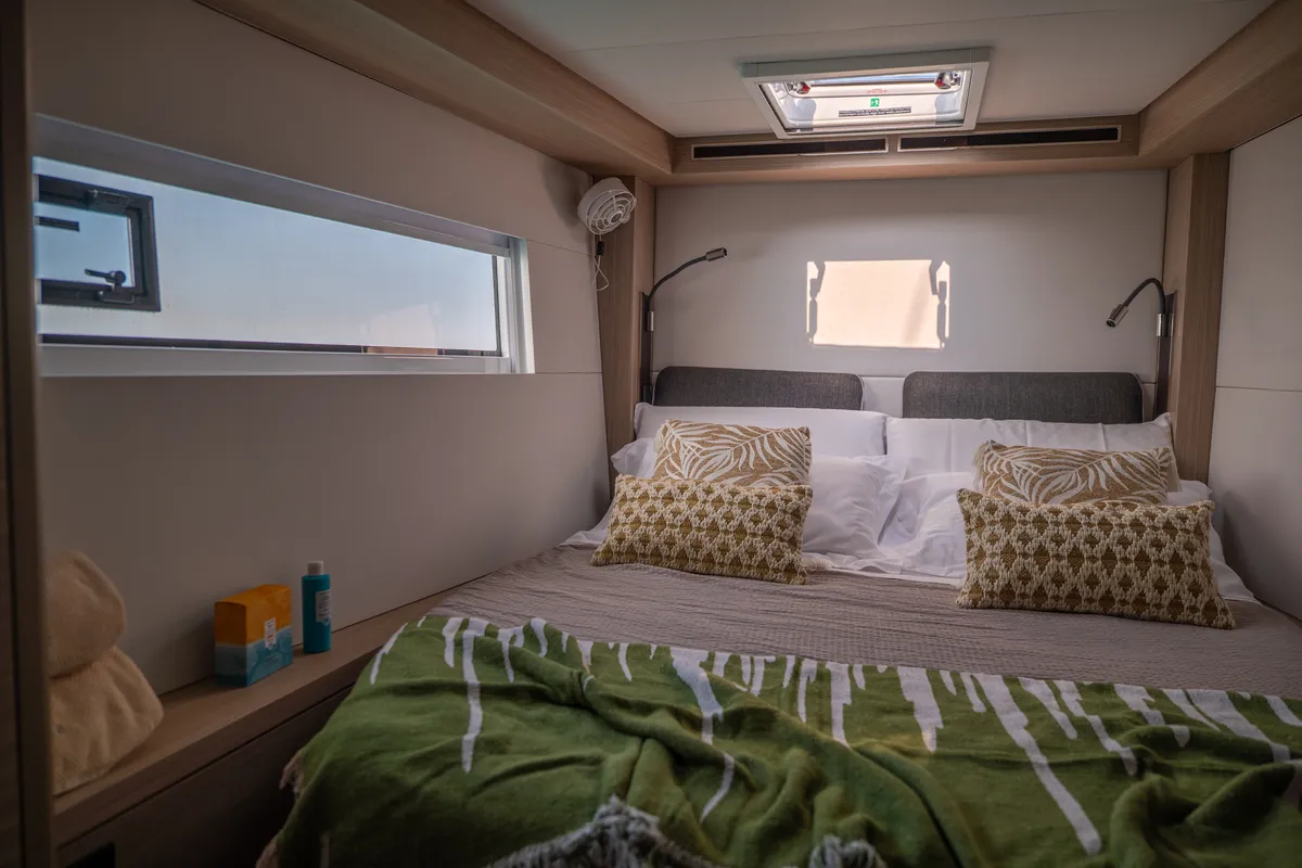 Cabin on Sailuxe - Clementina, a Lagoon 51 catamaran at Salerno, Italy