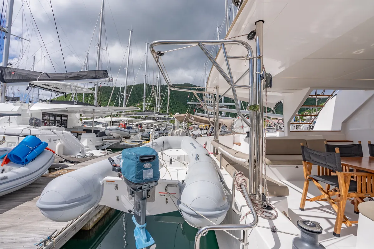Salon of Luna, a Nautitech 46 Fly catamaran at Road Town, British Virgin Islands