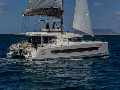 Exterior view of Enea, a Bali 4.6 catamaran at Tonnarella, Italy