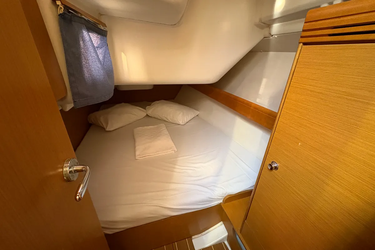 Cabin on Sail Mira, a Jeanneau Sun Odyssey 36i sailboat at Fethiye, Turkey