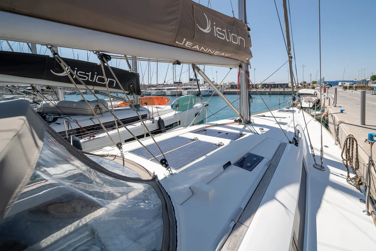Sirius, a Jeanneau Sun Odyssey 479 sailboat at Rhodes, Greece