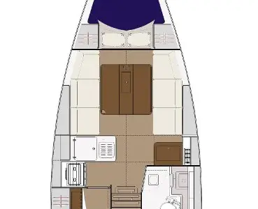 Floor plan of Bisou Sale, a Dufour 310 GL sailboat at Plan-d'Aups-Sainte-Baume, France