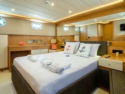 Cabin on Ok Ay, a Custom Made OK AY Gulet motor yacht at Fethiye, Turkey