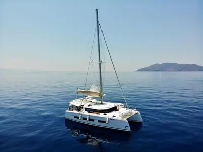 Paradise Planet, a Dufour 48 Catamaran catamaran at Marsala, Italy
